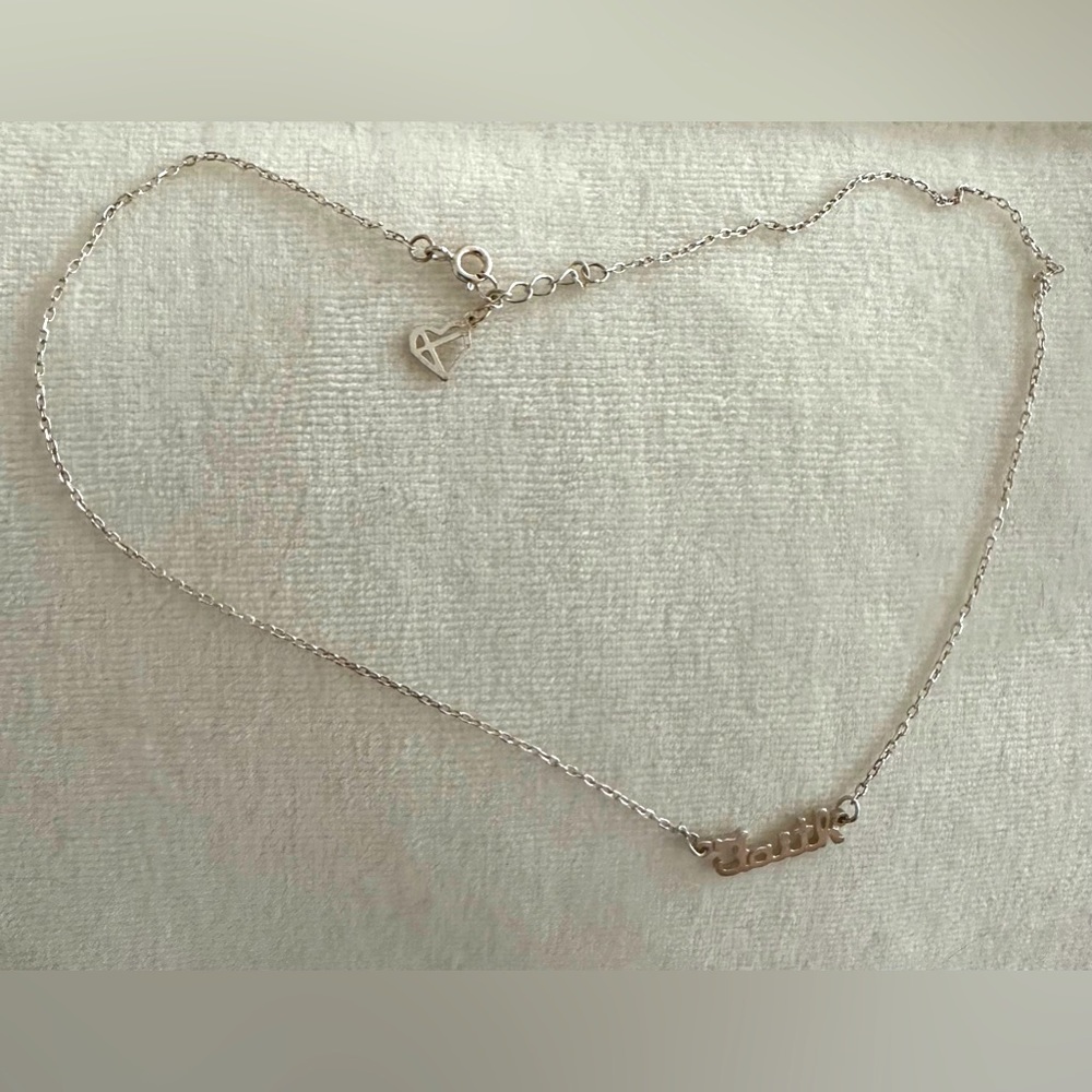 Sterling Silver Faith Pendant Necklace Inspirational Handmade 16” Adjustable ❤️